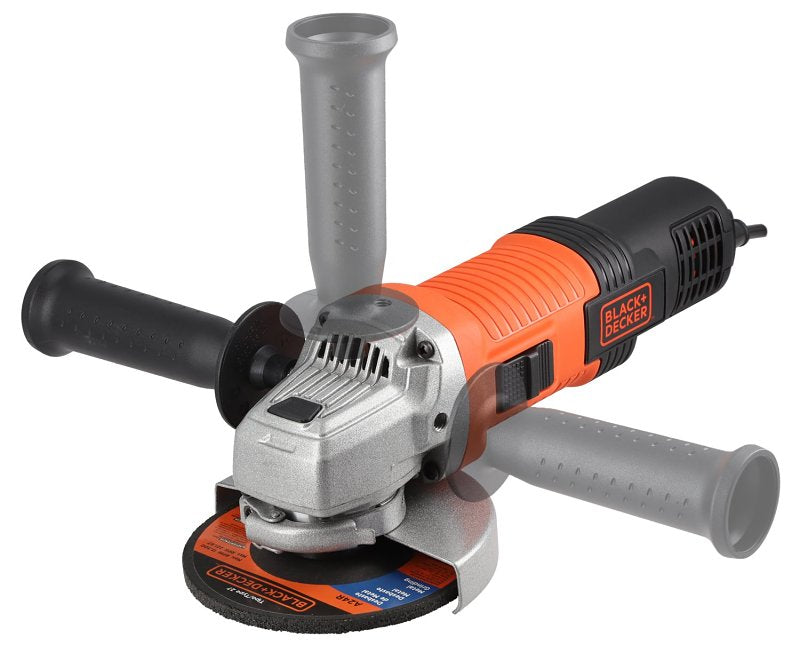 Black+Decker G720XK-B3 Angle Grinder, 5/8 in - 11 Spindle, 4-1/2 in Dia Wheel, Pack of 6