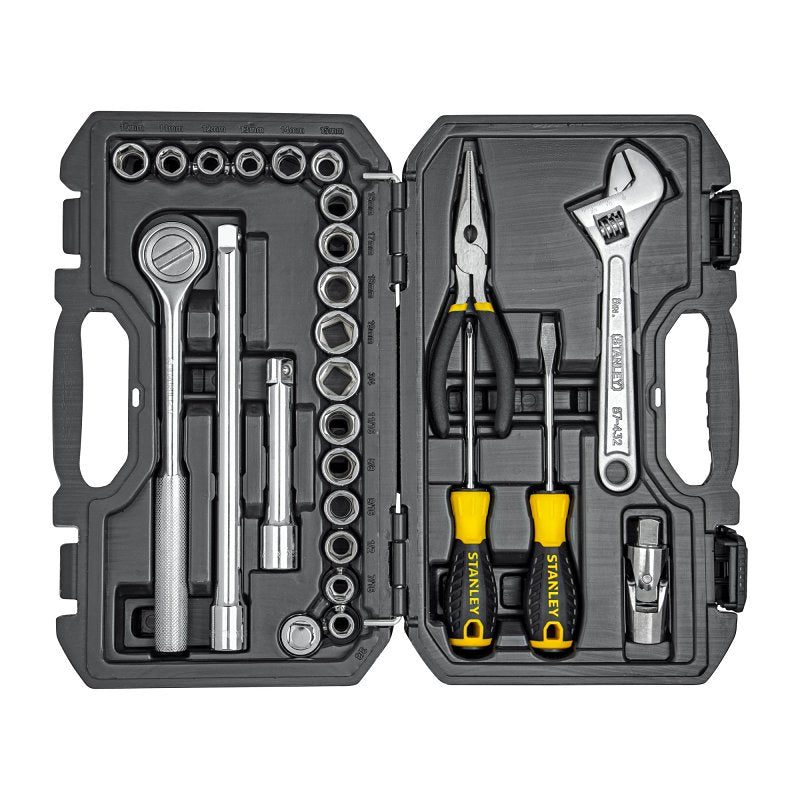 STANLEY STMT45514-LA Mechanical Tool Ratchet Set, 26 -Piece, Chrome Vanadium Steel/Plastic, Pack of 3