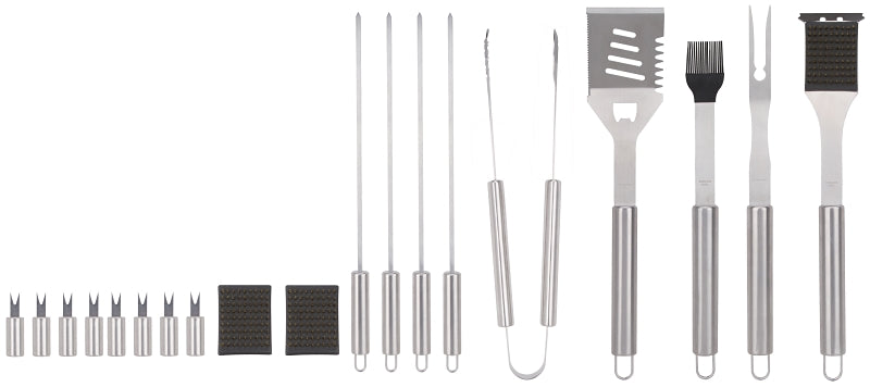 Omaha JJ18626-A BBQ Grill Set, Steel, Stainless Steel