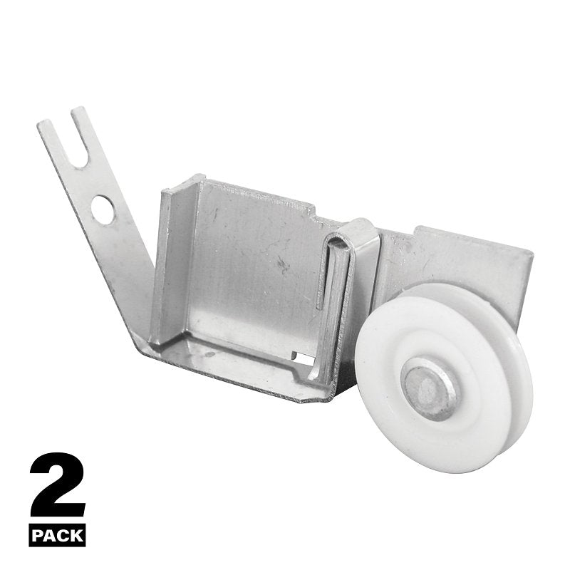 Prime-Line B 517 Roller Assembly, 1 in Dia Roller, 1/4 in W Roller, Aluminum/Plastic/Steel, Gray