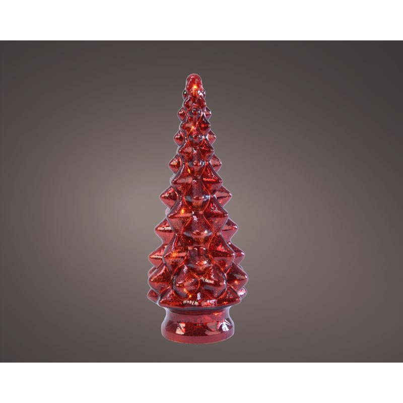 Lumineo LED Red Lighting Christmas Tree 13 in., Pack of 6