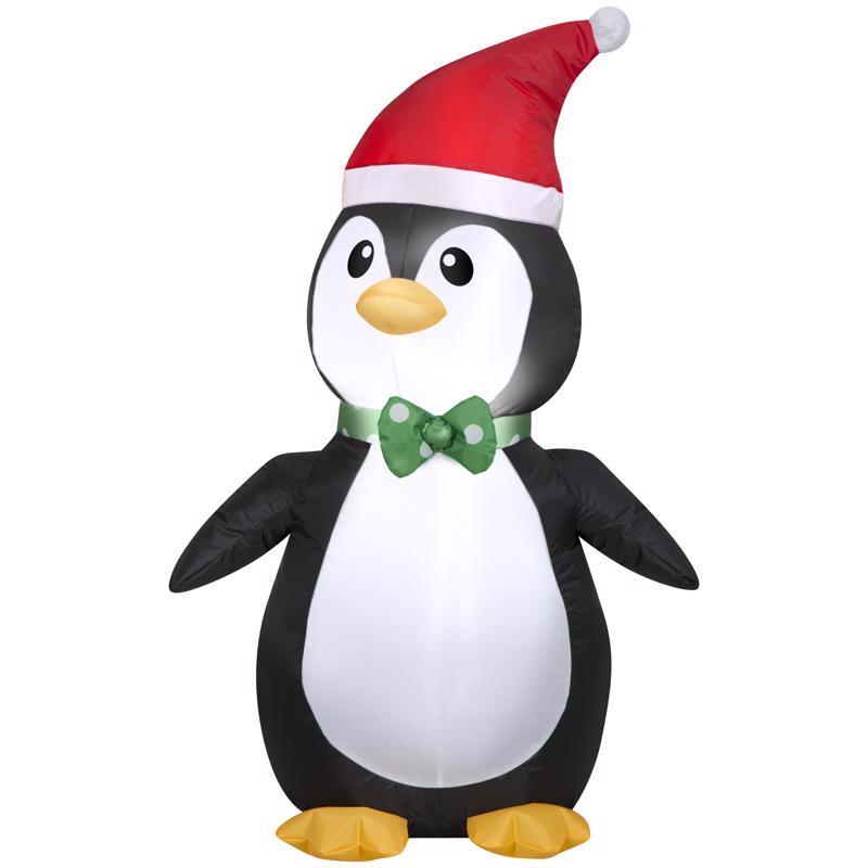 Gemmy Airblown Christmas Inflatable Penguin with Santa Hat 42 in. Inflatable