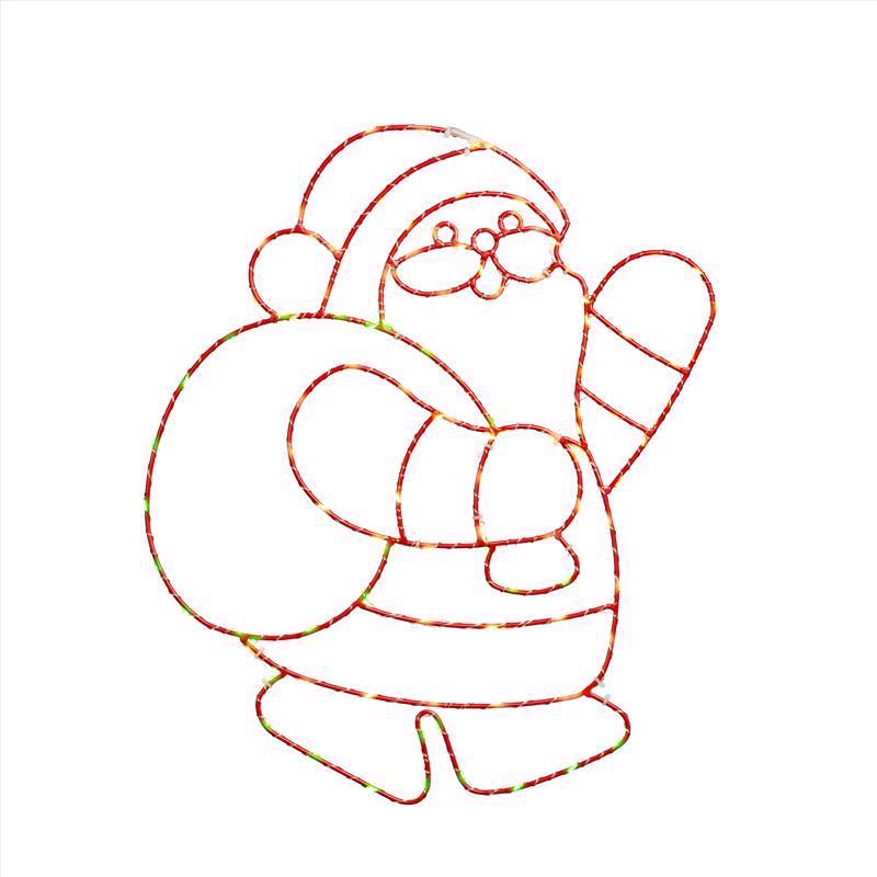 Celebrations LED Santa Silhouette 14 in. Hanging Decor