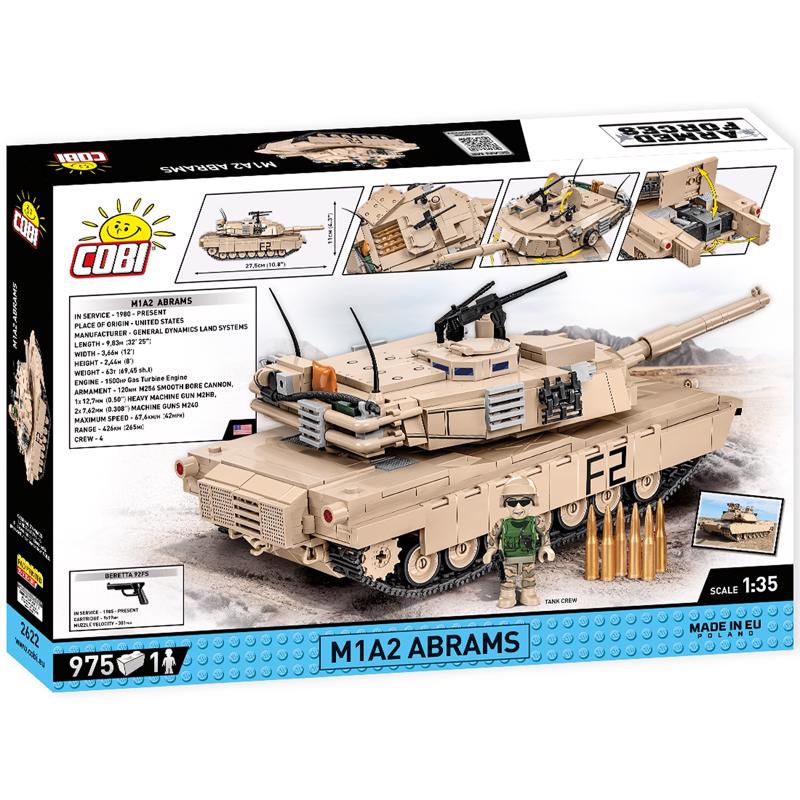 COBI M1A2 Abrams Tank Block Set Cream 975 pc
