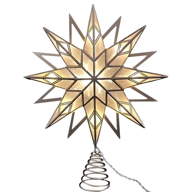 Celebrations LED Warm White Star Tree Topper 12 in.
