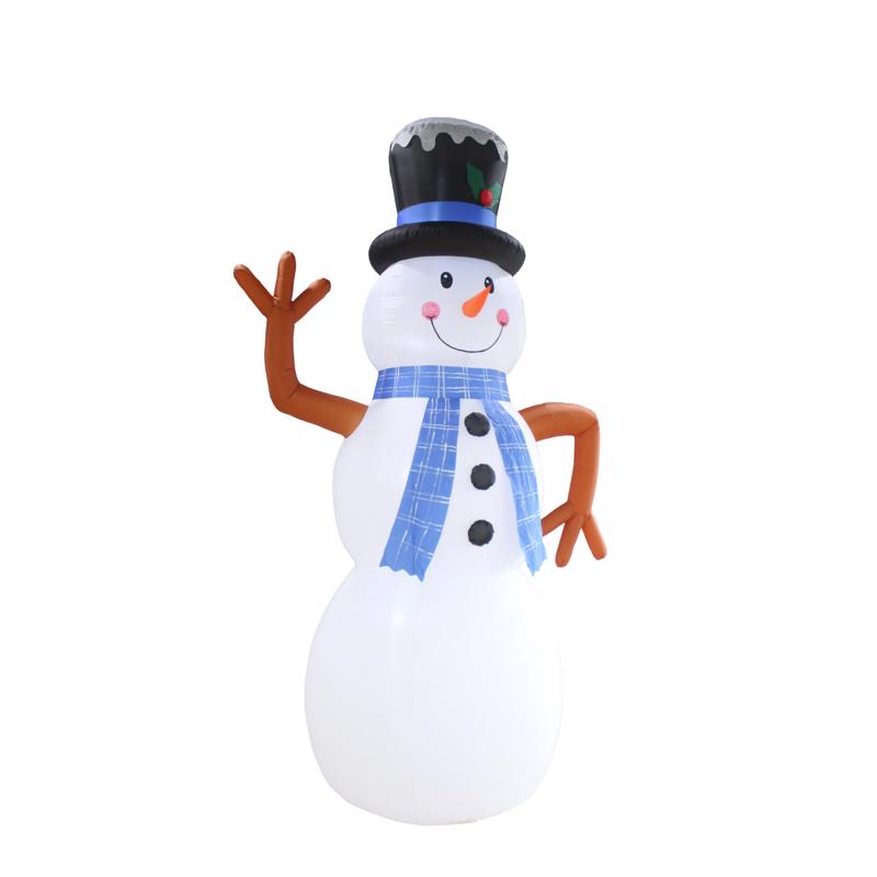 A Holiday Company LED Snow Man Blue Scarf 20 ft. Inflatable