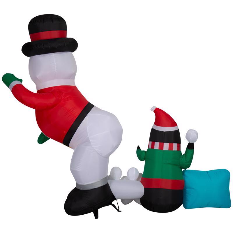 Gemmy Airblown LED Snowman Humor Scene 6 ft. Inflatable