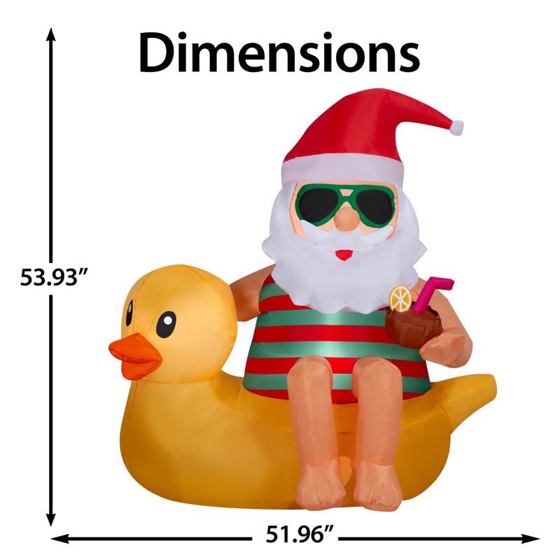 Gemmy Airblown LED Santa Sitting in Duck 5 ft. Inflatable