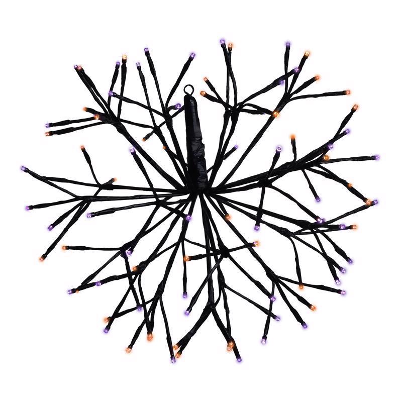 Celebrations Orange/Purple 16 in. LED Prelit Shimmering Sphere 3D Halloween Decor, Pack of 6