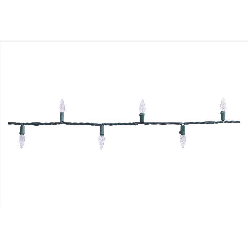 Celebrations Classic LED C6 Pure White 100 ct String Christmas Lights 24.75 ft.