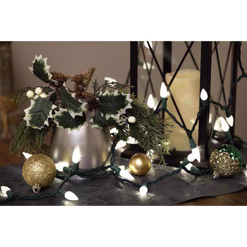 Celebrations Classic LED C6 Pure White 100 ct String Christmas Lights 24.75 ft.