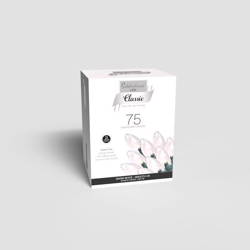Celebrations Classic LED C9 Warm White 75 ct String Christmas Lights 49 ft.