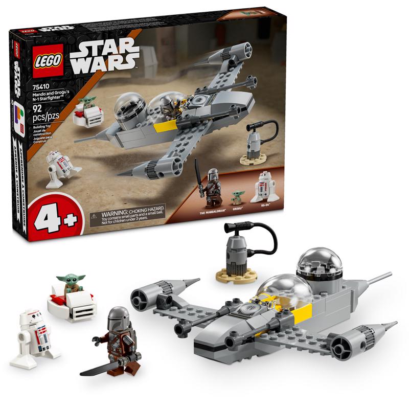 LEGO Star Wars Mando and Grogu's N-1 Starfighter Building Toy Multi 92 pc