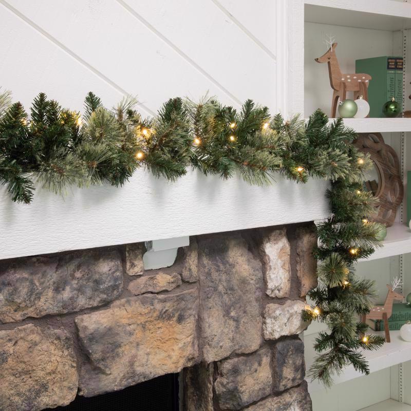 Celebrations 9 ft. L LED Prelit Multicolored Mixed Pine Garland