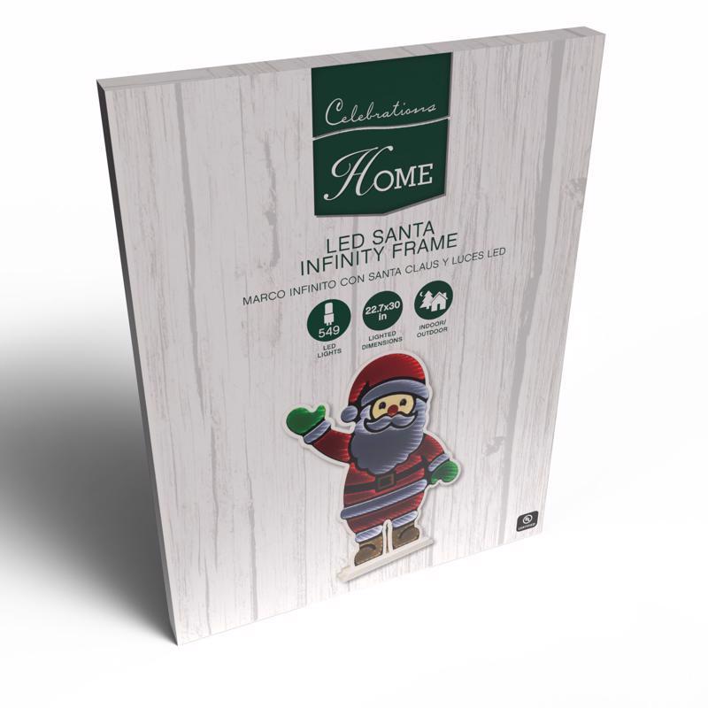 Celebrations LED Infinity Santa 30 in. Yard Decor