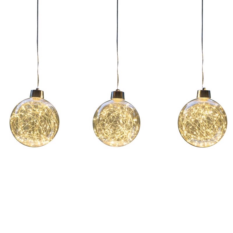 Celebrations LED Warm White Globe Ornament 6 in. Hanging Decor