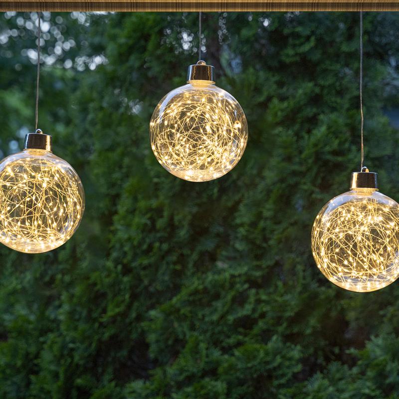 Celebrations LED Warm White Globe Ornament 6 in. Hanging Decor