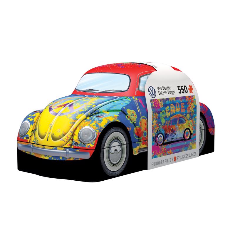 Eurographics VW Beetle Splash Buggy Collectible Tin With Puzzle Multicolored 550 pc