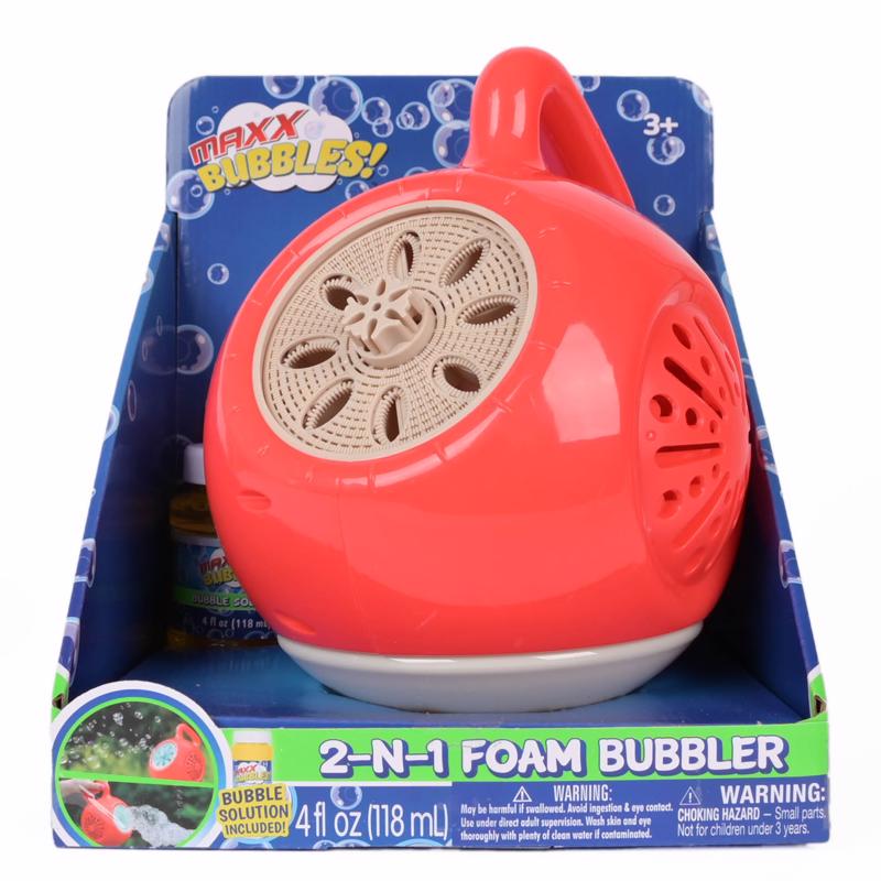 Maxx Bubbles 2-in-1 Bubble & Foam Machine Red