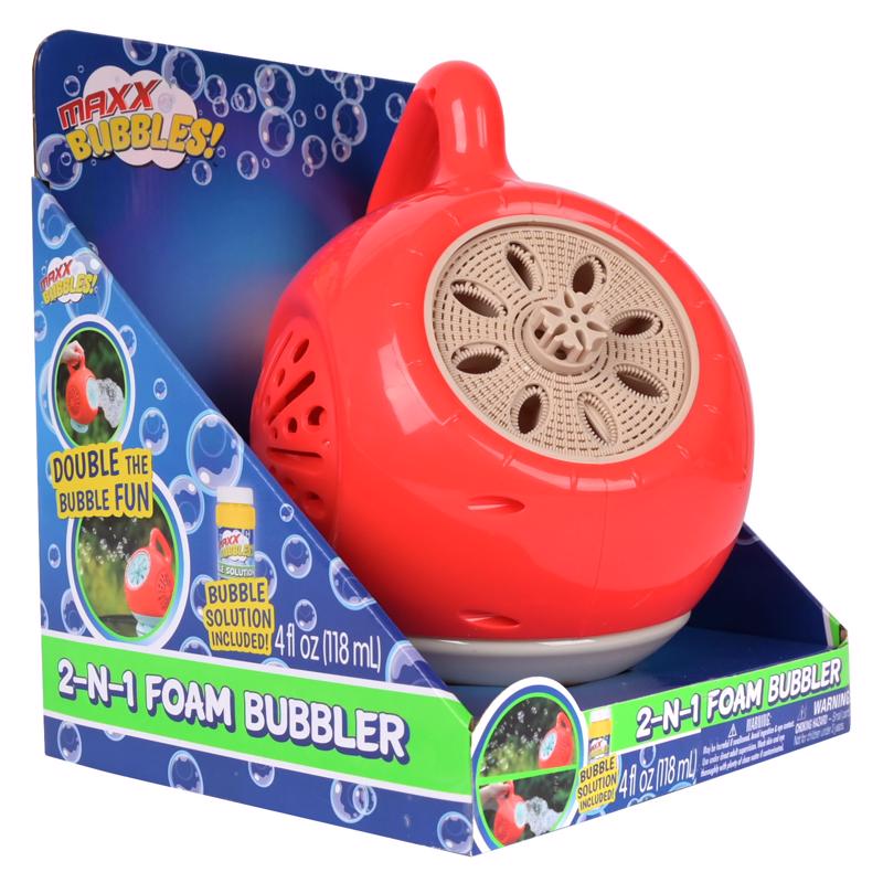 Maxx Bubbles 2-in-1 Bubble & Foam Machine Red