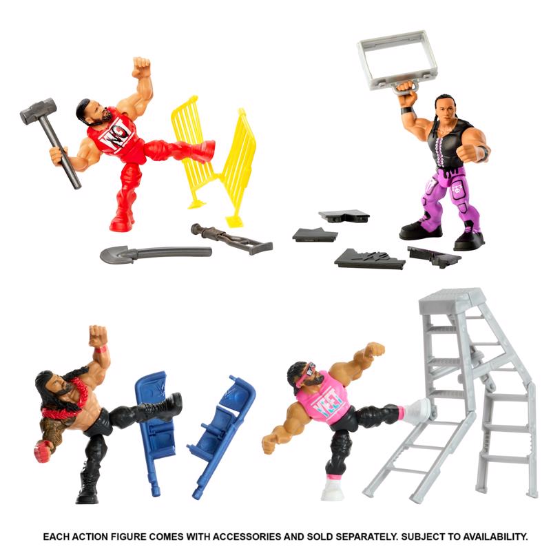 Mattel WWE Knuckle Crunchers Action Figures Multicolored, Pack of 6