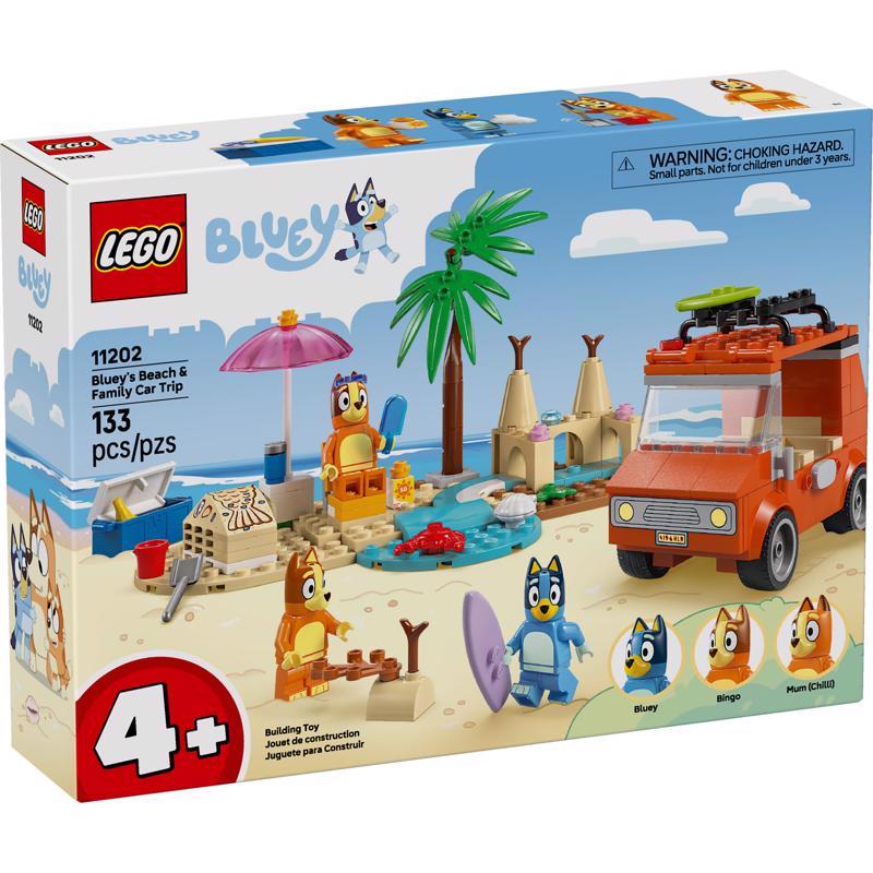 LEGO Bluey Beach and Family Car Trip Building Set Multicolored 133 pc