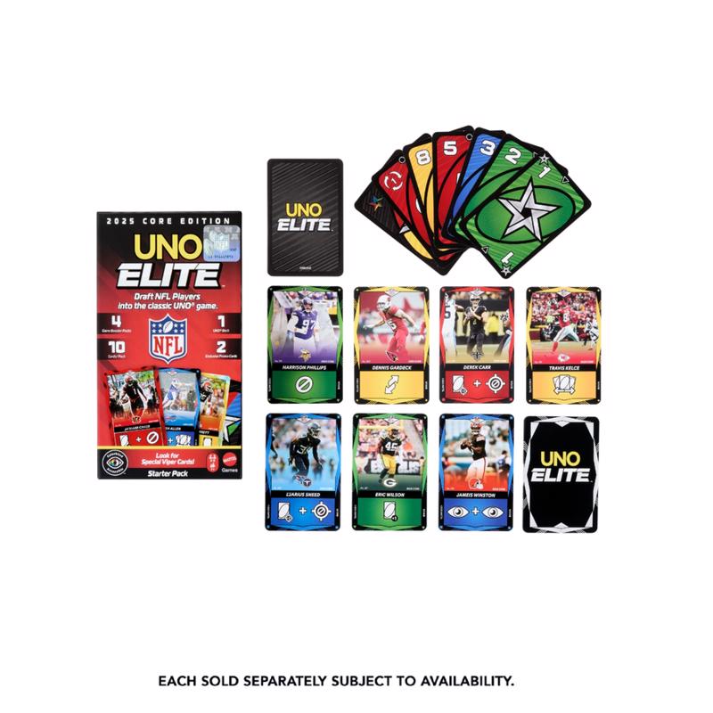 Mattel UNO Elite NFL 2025 Core Edition Starter Pack Card Game