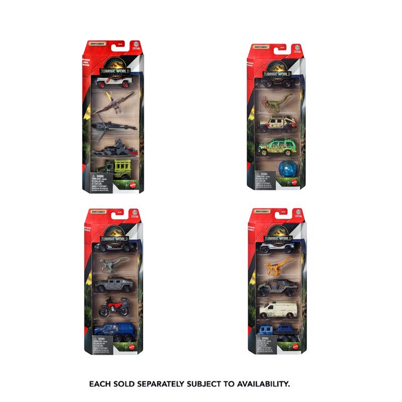 Matchbox Rebirth Jurassic World Die-Cast Toys w/ Dinosaur