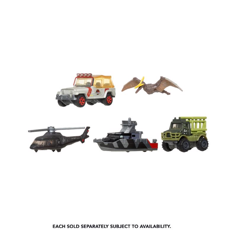 Matchbox Rebirth Jurassic World Die-Cast Toys w/ Dinosaur