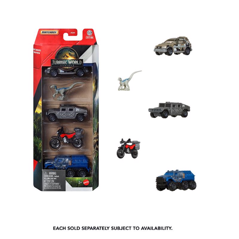 Matchbox Rebirth Jurassic World Die-Cast Toys w/ Dinosaur