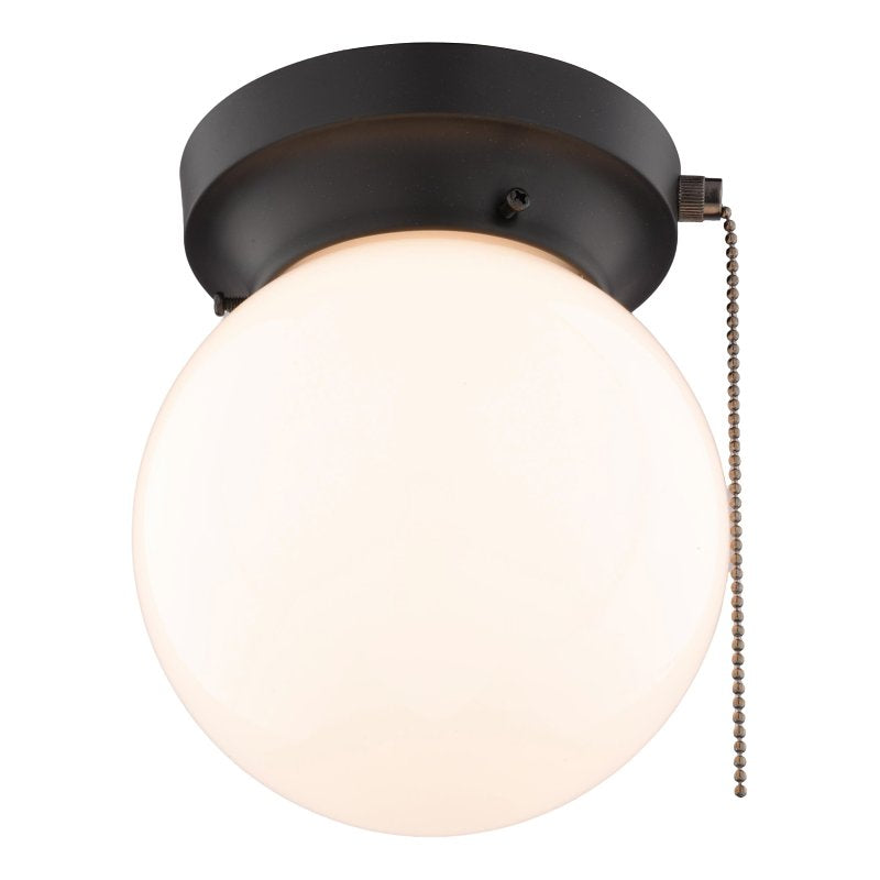 Boston Harbor OG24006 Ceiling Light, 1-Lamp, CFL, Incandescent, LED Lamp, Matte Black Fixture