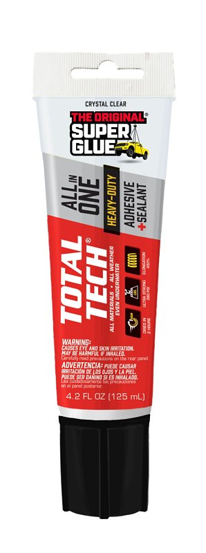 Superglue Corp Total Tech 11711004 Construction Adhesive Sealant, Colorless/Transparent, 4.2 oz Tube