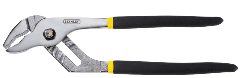 STANLEY 84-109 Joint Pliers, 8 in OAL, 1 in Jaw Opening, Black Handle, Cushion Grip Handle