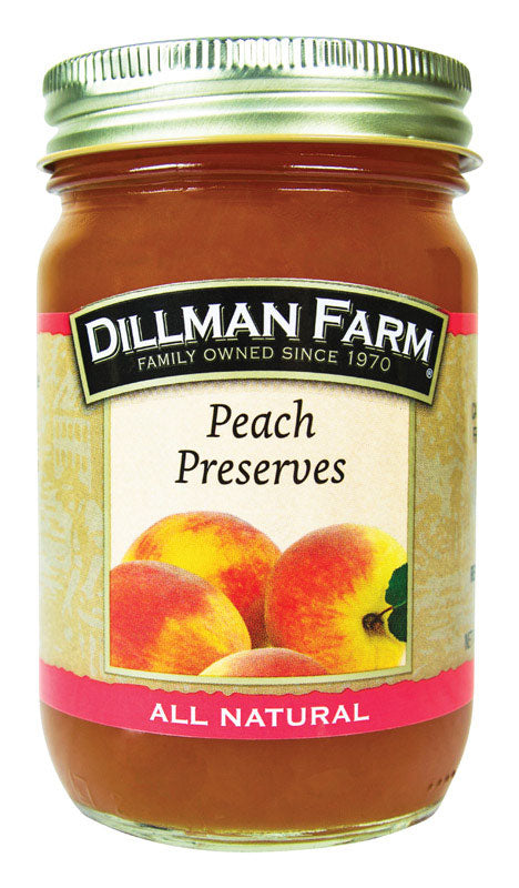 Dillman Farm All Natural Peach Preserves 16 oz Jar, Pack of 6