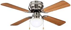 Boston Harbor 42-742T-MR-EN-BN Ceiling Fan, 4-Blade, Dark Walnut/Cherry Blade, 42 in Sweep, 3-Speed, With Lights: Yes