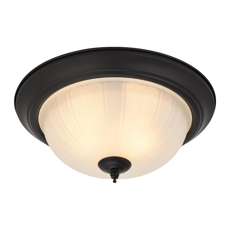 Boston Harbor OG24009 Ceiling Light, 120 V, 2-Lamp, CFL, LED Lamp, 1600 Lumens, Metal Fixture, Matte Black Fixture