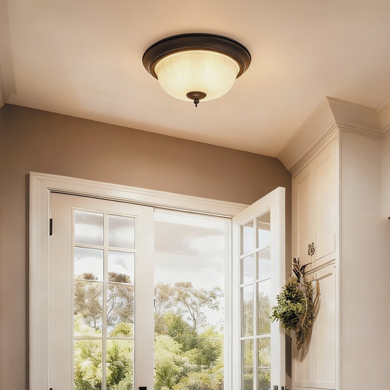 Boston Harbor OG24009 Ceiling Light, 120 V, 2-Lamp, CFL, LED Lamp, 1600 Lumens, Metal Fixture, Matte Black Fixture