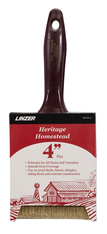 Linzer HH 3121 0400 Stain Brush, 4 in W, Polyester Bristle