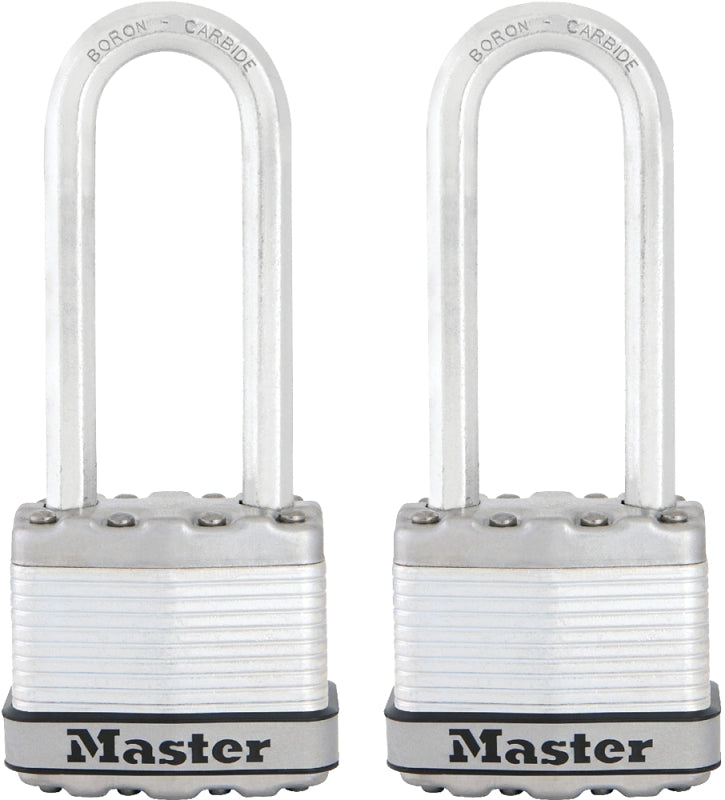 Master Lock Magnum Series M1XTLJ Padlock, Keyed Alike Key, 5/16 in Dia Shackle, 2-1/2 in H Shackle, Stainless Steel Body