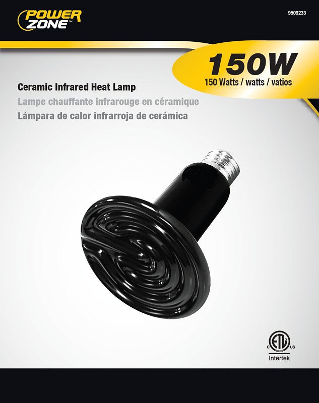 BELL LINK CL-HL-150 Incandescent Heat Lamp, 150 W, E26 Lamp Base, 10,000 hr Average Life