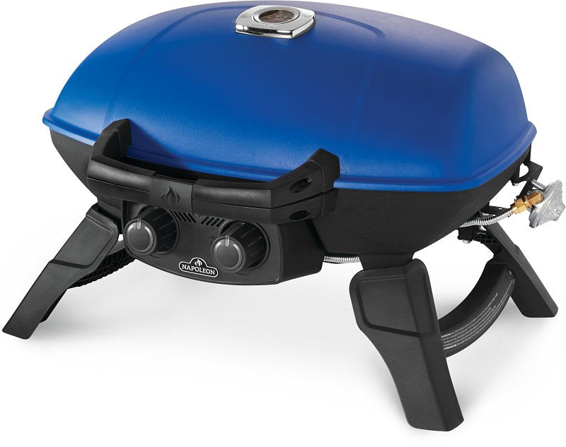 Napoleon TRAVELQ 285 Series TQ285-BL-1 Portable Gas Grill, 12,000 Btu, Liquid Propane, 2-Burner, Aluminum Body
