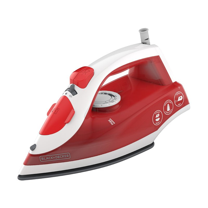 Black+Decker IR20VR-2 Variable Control Compact Steam Iron, 1200 W, Red