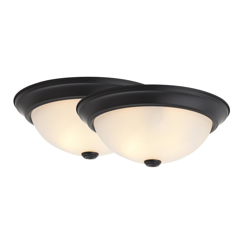 Boston Harbor OG24001 Ceiling Light, 120 V, 2-Lamp, Fluorescent, Incandescent Lamp, Black Fixture