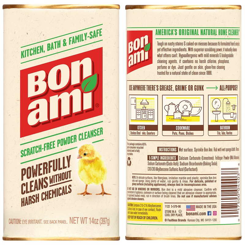 Bon Ami 04410 Cleanser, 14 oz, Powder