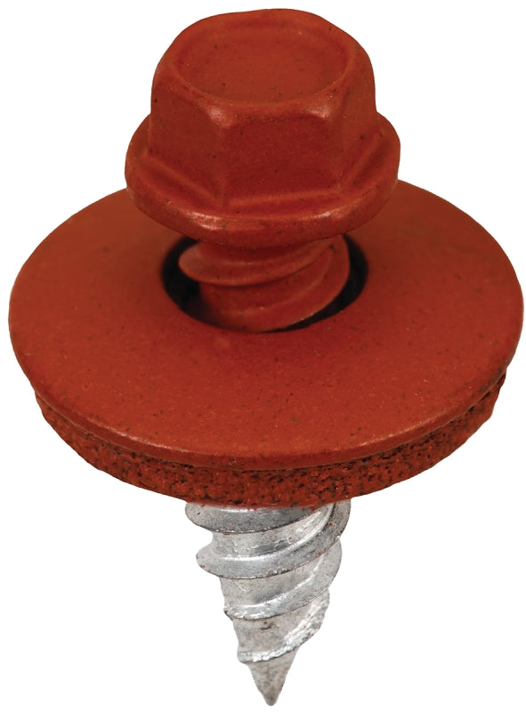Acorn SW-SS1234BR250 Stitch Screw, #12 Thread, High-Low Thread, Hex Drive, Barn Red, 250/BAG