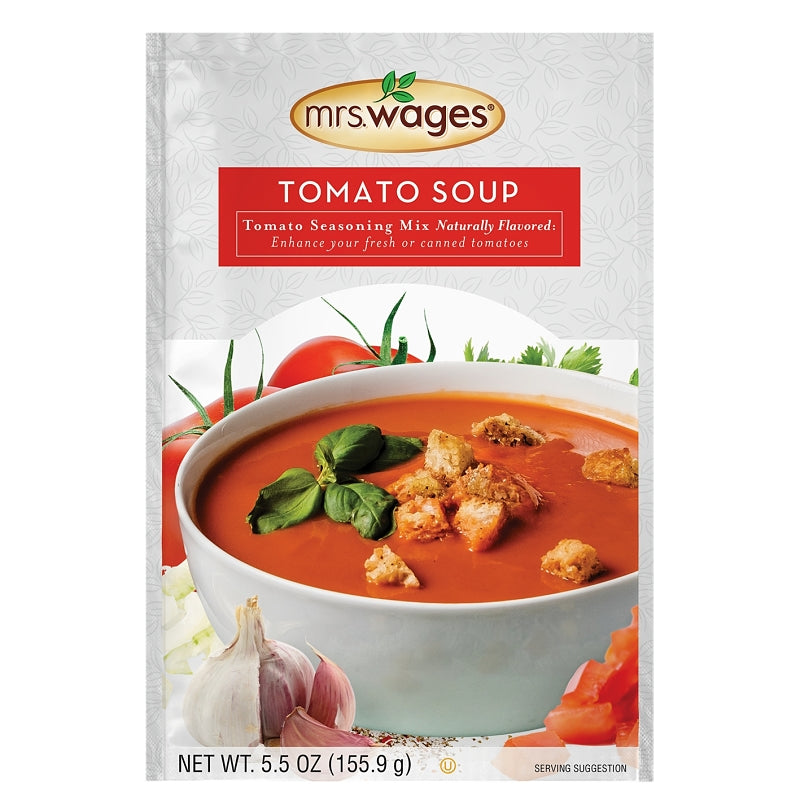 Mrs. Wages W547-J7425 Tomato Soup Seasoning Mix, Tomato, 5.5 oz Pouch, Pack of 12