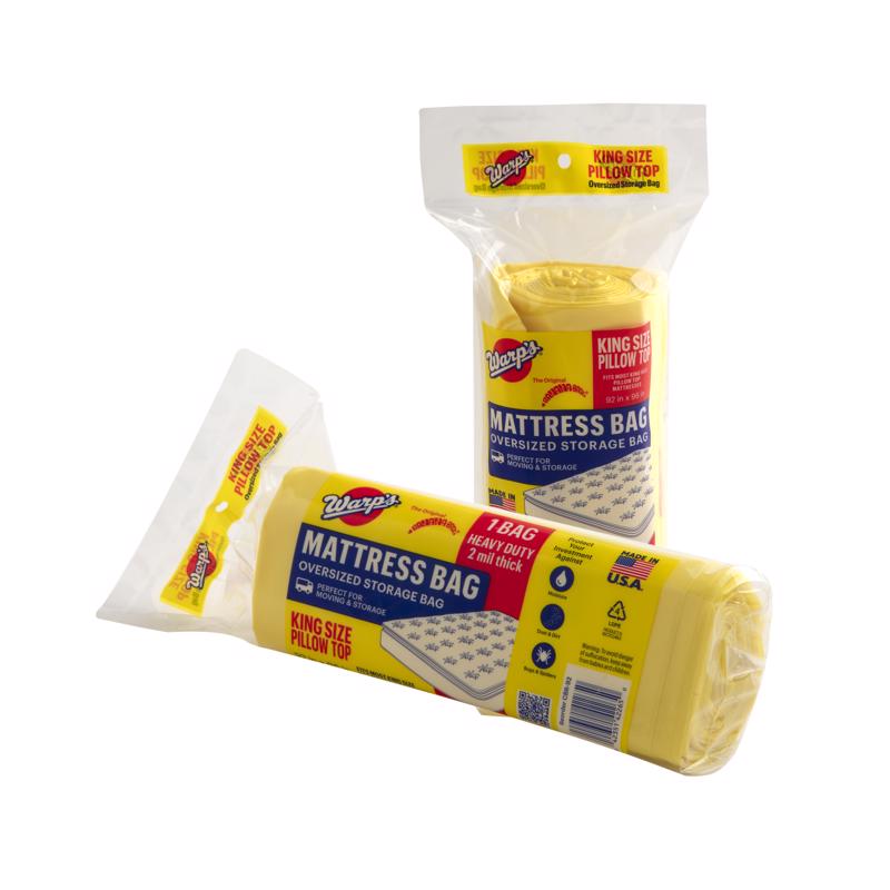 Warp's King Yellow Plastic Pillow Top Mattress Storage Bag