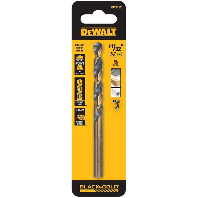 DRL BIT SPLT PT BLK OX 11/32IN