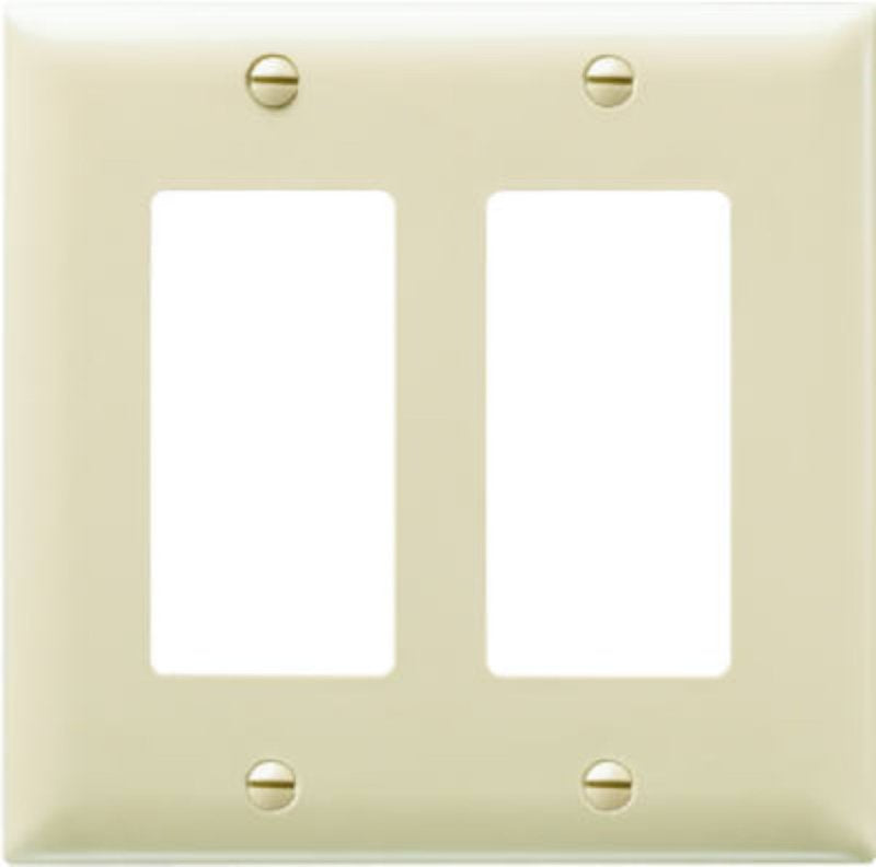 Pass & Seymour TradeMaster TP Series TP262ICC30 Wallplate, 4-11/16 in L, 4-3/4 in W, 2-Gang, Nylon, Ivory, Matte
