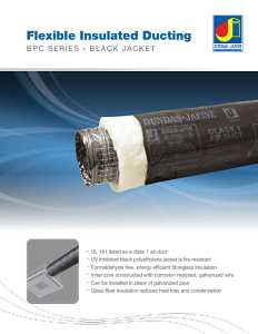 Dundas Jafine BPC625 Flexible Insulated Duct, 6 in ID, 25 ft L, Polyester, Black